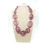 Resin Adjustable Necklace - Maroon, 