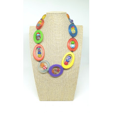  Resin, multi-coloured, adjustable necklace