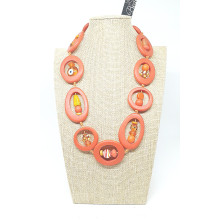 Adjustable orange resin necklace