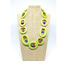 Adjustable resin necklace - Pistachio Green  NEW