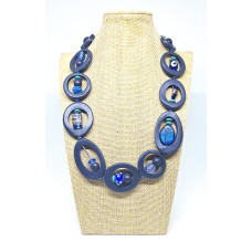 Adjustable resin necklace - Navy, NEW