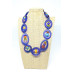 Adjustable resin necklace,  blue mix, NEW