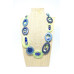 Adjustable resin necklace - Ice mint, teal and navy, NEW