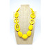 Yellow resin adjustable necklace, NEW