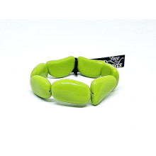 Resin large beads bracelet - pistachio green,  NEW