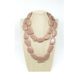 Resin long necklace - mid brown, 