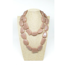 Resin long necklace - mid brown, 