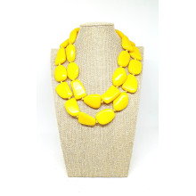 Long Yellow resin necklace