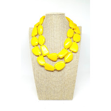 Long Yellow resin necklace