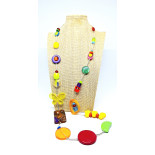 Long resin necklace - multi, NEW