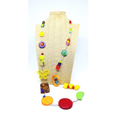 Long resin necklace - multi, NEW