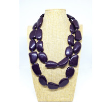 Long resin necklace - Deep Plum, NEW