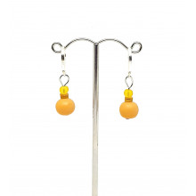 Small drop resin earrings - Mustard