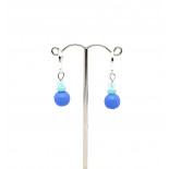 Small drop Resin Earrings - Mid Blue