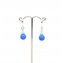 Small drop Resin Earrings - Mid Blue