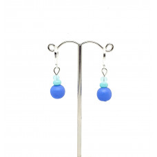 Small drop Resin Earrings - Mid Blue