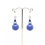 Medium drop resin earrings - Mid blue