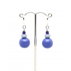 Medium drop resin earrings - Mid blue