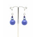 Medium drop resin earrings - Mid blue