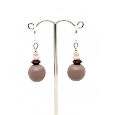 Medium Resin Ball earrings - Brown