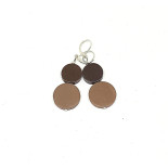 Resin Double Coin Earrings - Brown,  