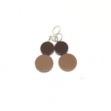 Resin Double Coin Earrings - Brown,  