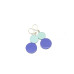 Resin Double Coin Earrings - Blue 