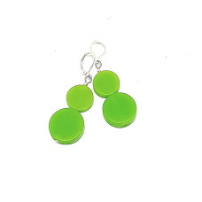 Resin Double Coin Earrings - Green 