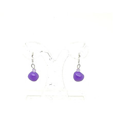 Resin Short drop Nugget Earrings -  Purple, 